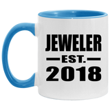 Jeweler Established EST. 2018 - 11oz Accent Mug Blue