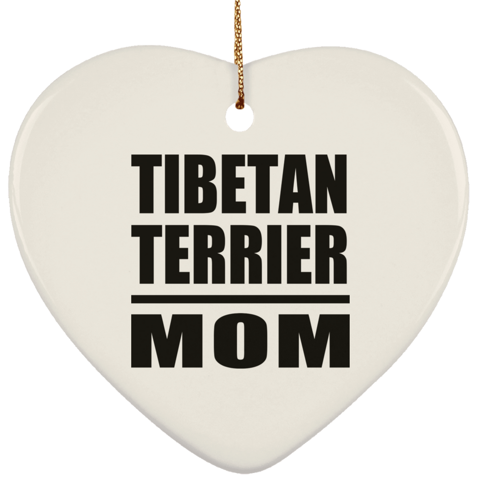 Tibetan Terrier Mom - Heart Ornament