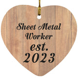 Sheet Metal Worker Established Est. 2023 - Heart Ornament C