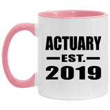Actuary Established EST. 2019 - 11oz Accent Mug Pink