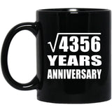 66th Anniversary Square Root of 4356 Years Anniversary - 11oz Coffee Mug Black
