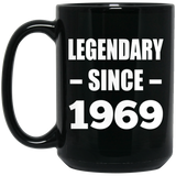 55th Birthday Legendary Since 1969 - 15oz Coffee Mug Black