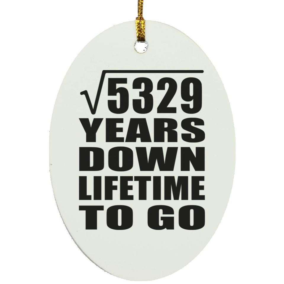 73rd Anniversary Square Root of 5329 Years Lifetime To Go - Oval Ornament