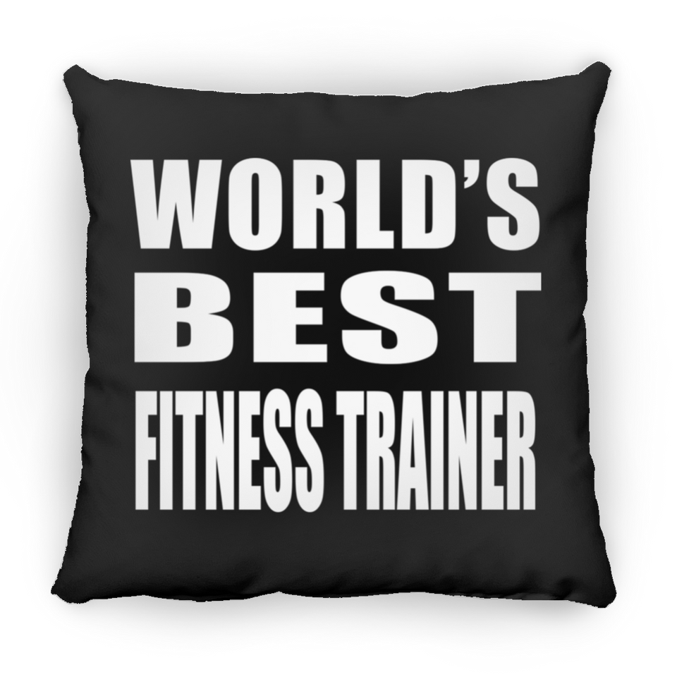 World's Best Fitness Trainer - Throw Pillow Black