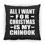 All I Want For Christmas Is My Chinook - Throw Pillow Black