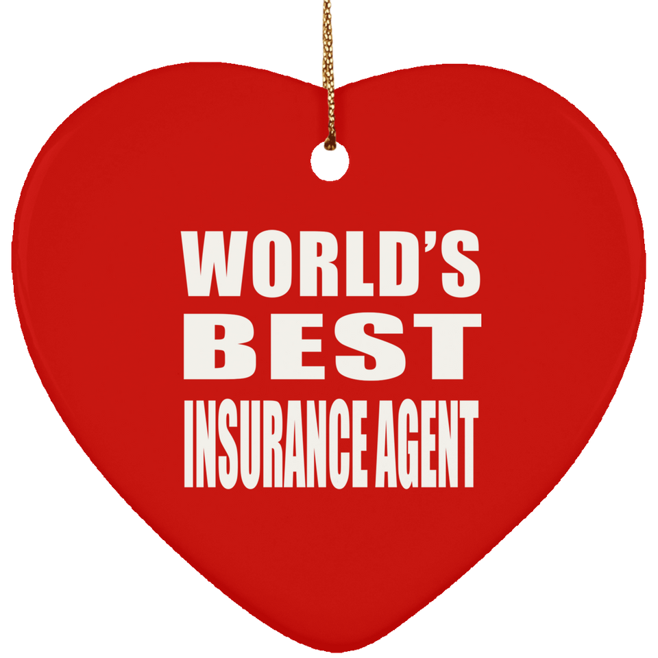 World's Best Insurance Agent - Heart Ornament