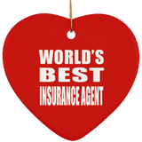 World's Best Insurance Agent - Heart Ornament
