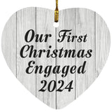 Our First Christmas Engaged 2024 - Heart Ornament F