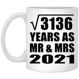56th Anniversary Square Root of 3136 Years As Mr & Mrs 2021 - 11oz Coffee Mug