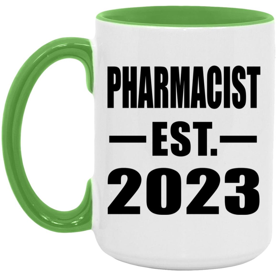 Pharmacist Established EST. 2023 - 15oz Accent Mug Green