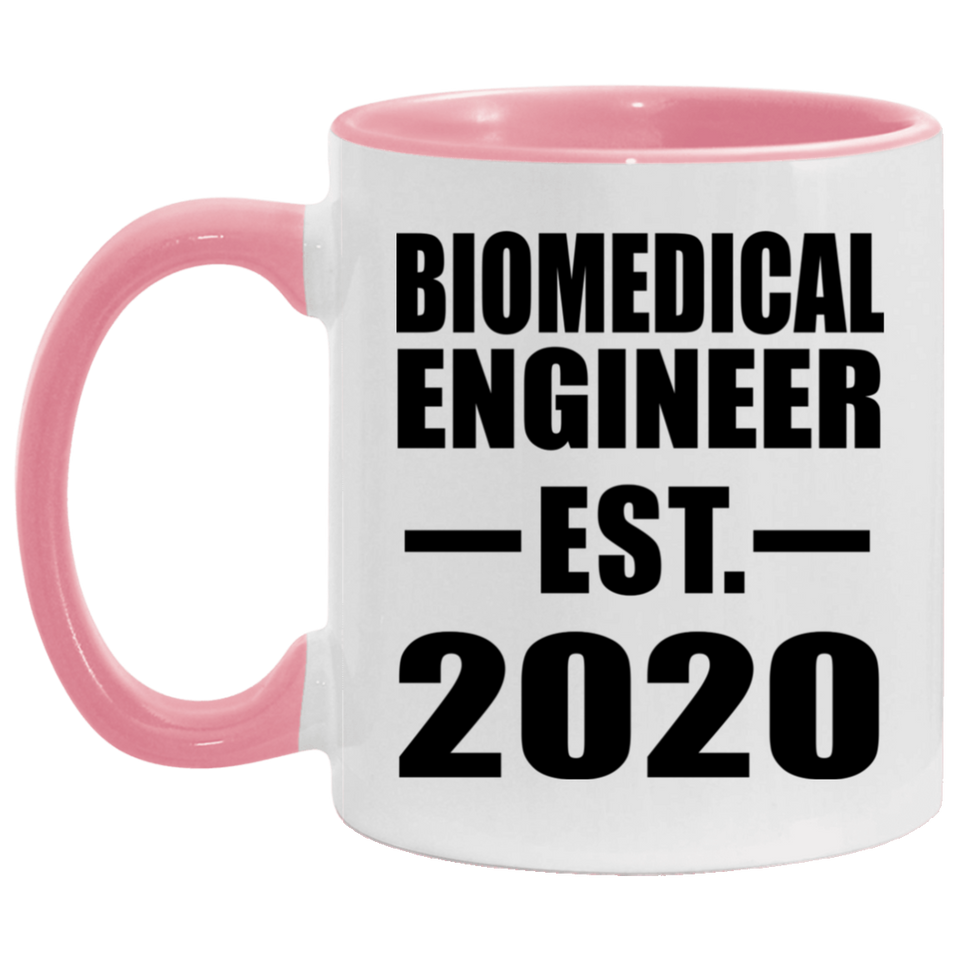 Biomedical Engineer Established EST. 2020 - 11oz Accent Mug Pink