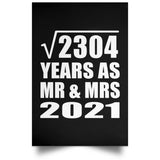 48th Anniversary Square Root of 2304 Years As Mr & Mrs 2021 - Poster Portrait