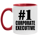 Number One #1 Corporate Executive - 11oz Accent Mug Red