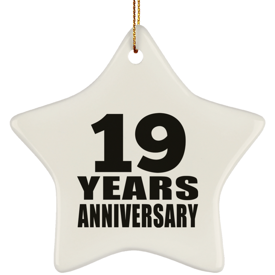 19th Anniversary 19 Years - Star Ornament