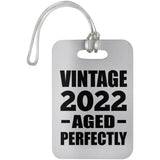 2nd Birthday Vintage 2022 Aged Perfectly - Luggage Bag Tag