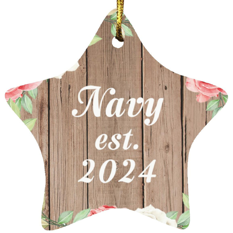 Navy Established Est. 2024 - Star Ornament B