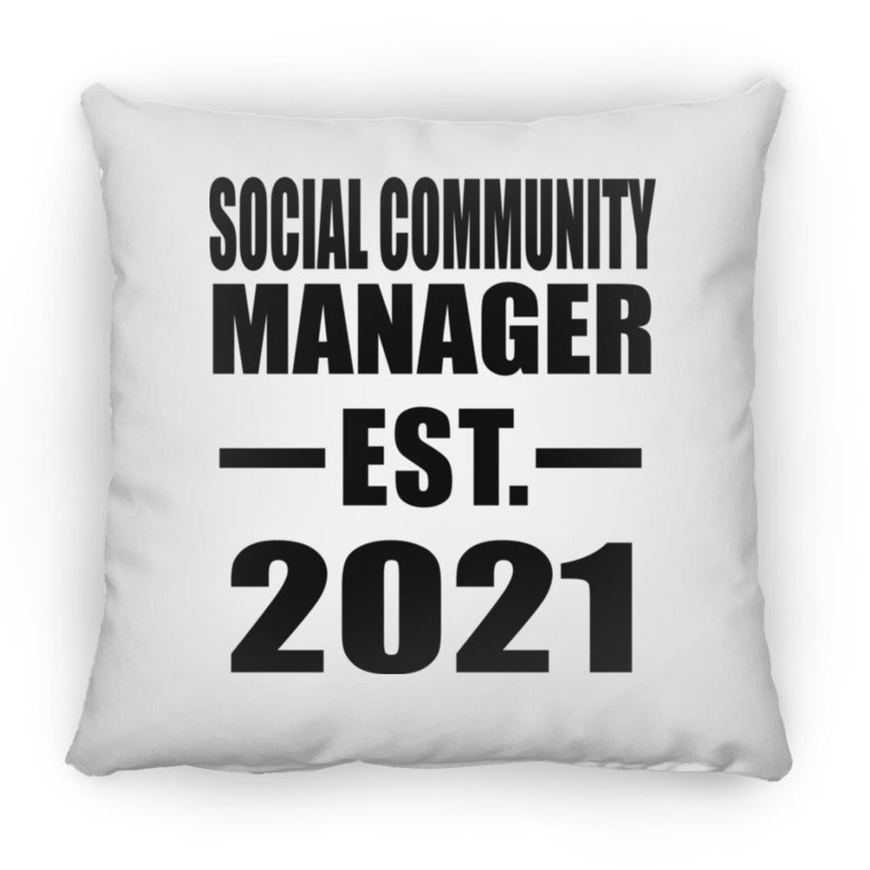 Social Community Manager Established EST. 2021 - Throw Pillow