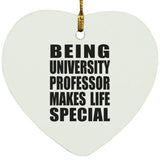 Being University Professor Makes Life Special - Heart Ornament