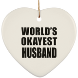 World's Okayest Husband - Heart Ornament