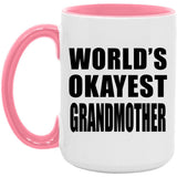 World's Okayest Grandmother - 15oz Accent Mug Pink