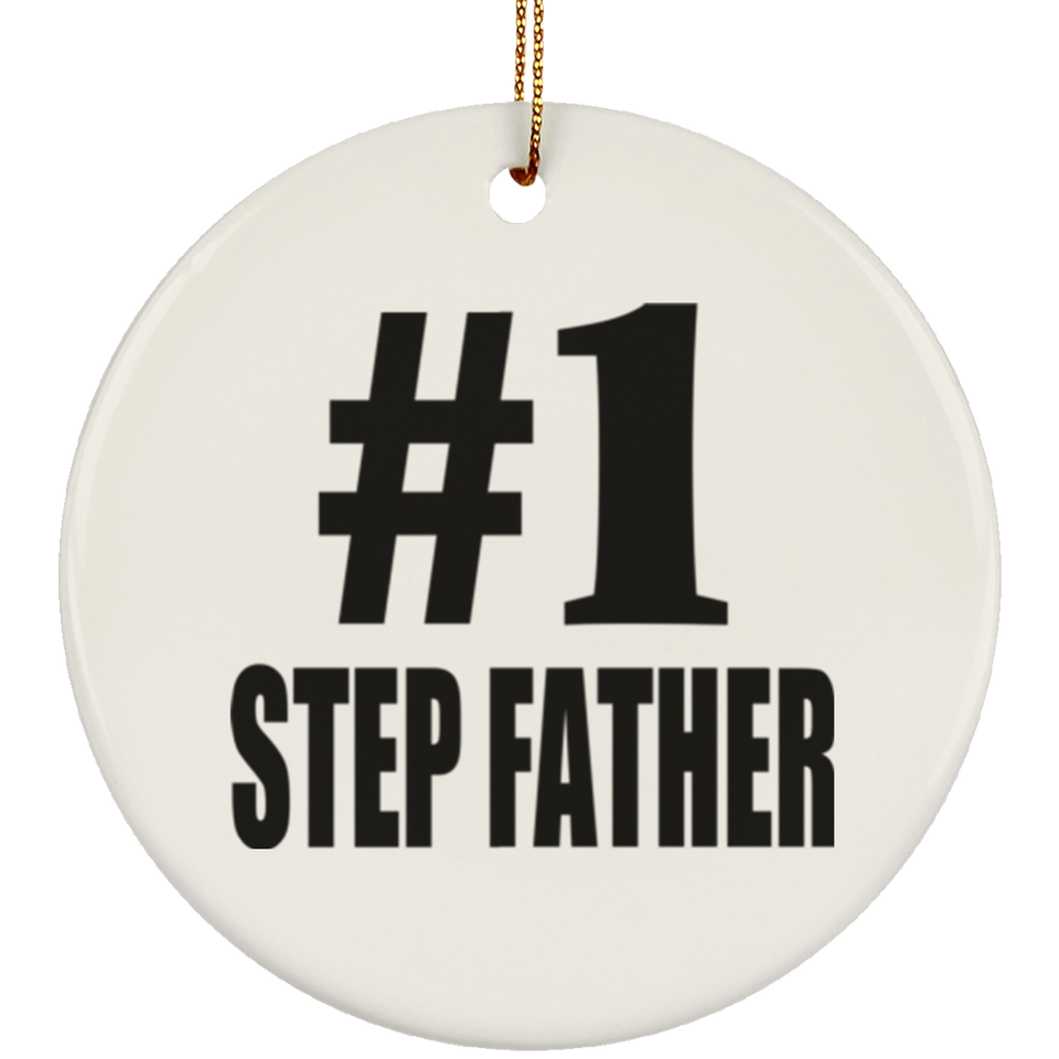 Number One #1 Step Father - Circle Ornament