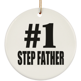 Number One #1 Step Father - Circle Ornament