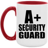 A+ Security Guard - 15oz Accent Mug Red