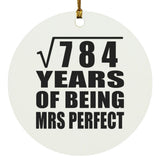28th Anniversary Square Root of 784 Years of Mrs Perfect - Circle Ornament