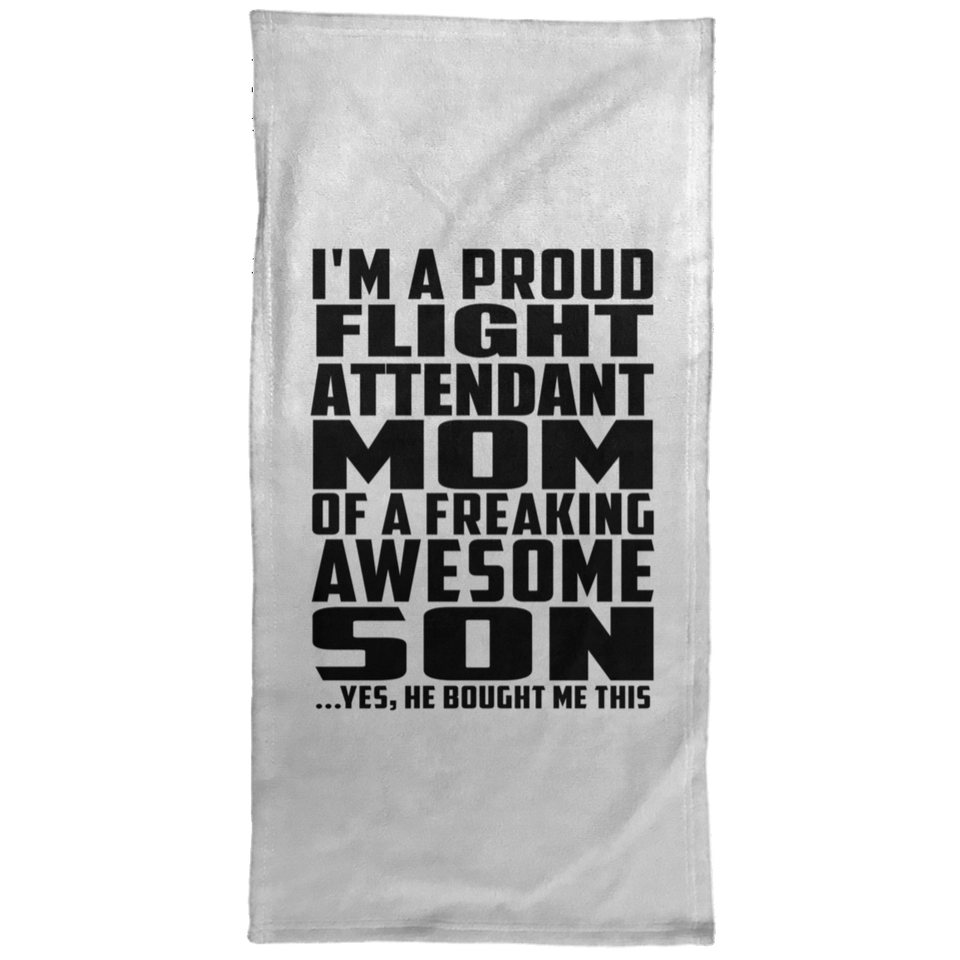 Proud Flight Attendant Mom Of Awesome Son - Hand Towel