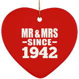 82nd Anniversary Mr & Mrs Since 1942 - Heart Ornament