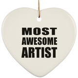 Most Awesome Artist - Heart Ornament