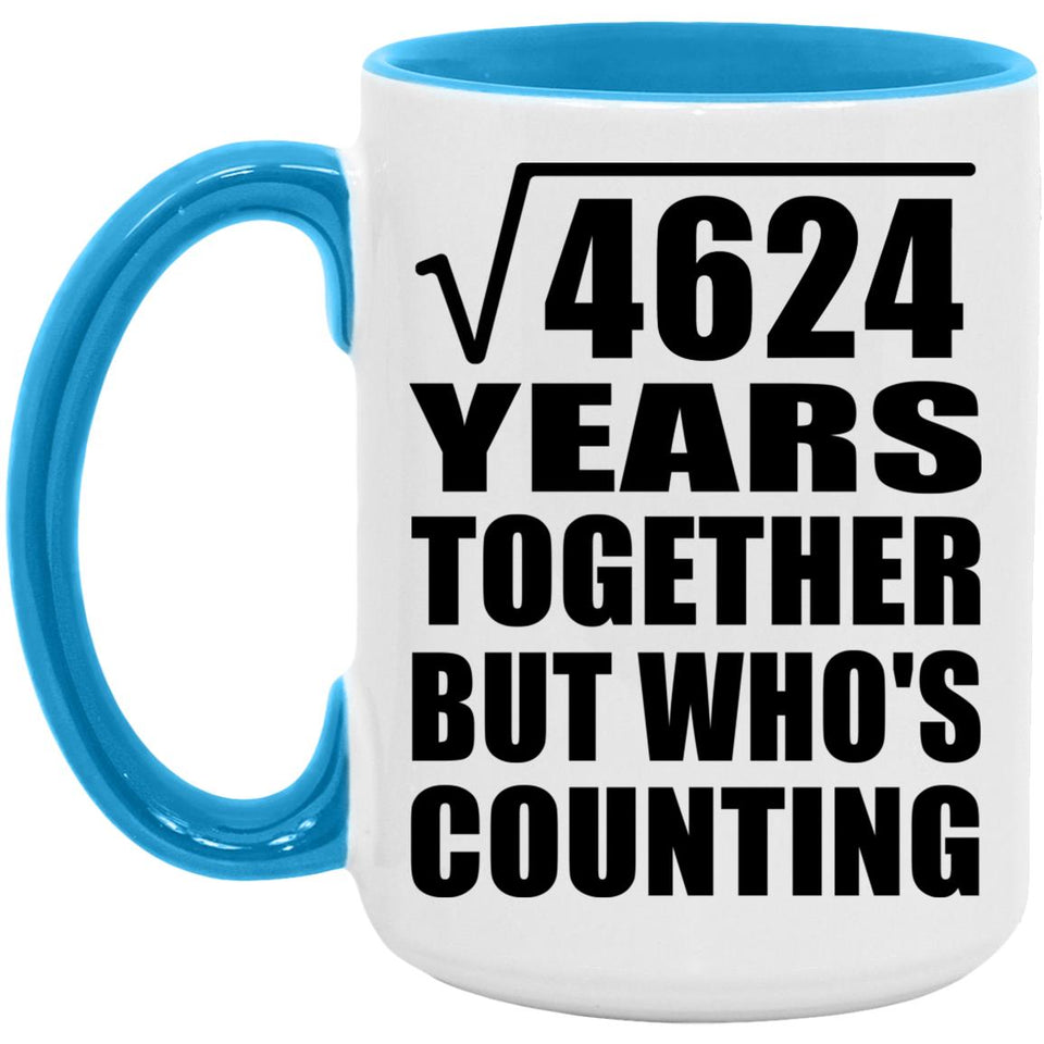68th Anniversary Square Root of 4624 Years Who's Counting - 15oz Accent Mug Blue