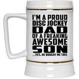 Proud Disc Jockey Dad Of Awesome Son - Beer Stein