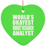 World's Okayest Market Research Analyst - Heart Ornament