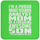 Proud Market Research Analyst Mom Of Awesome Son - Drink Coaster