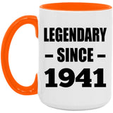 83rd Birthday Legendary Since 1941 - 15oz Accent Mug Orange