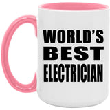 World's Best Electrician - 15oz Accent Mug Pink