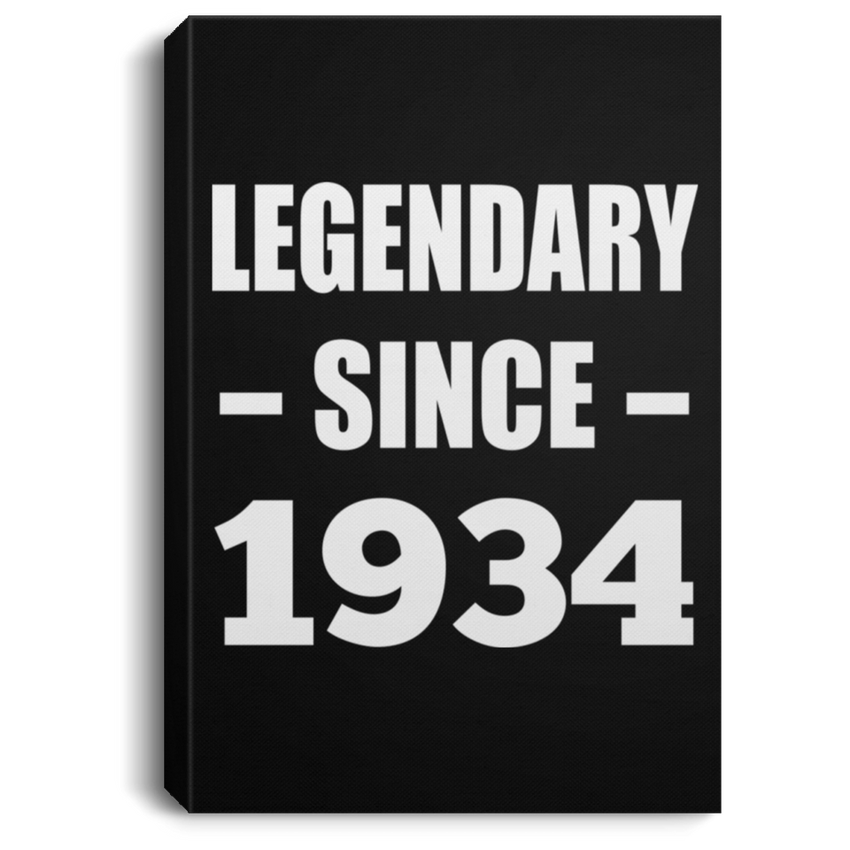 90th Birthday Legendary Since 1934 - Canvas Portrait