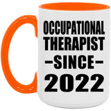 Occupational Therapist Since 2022 - 15oz Accent Mug Orange