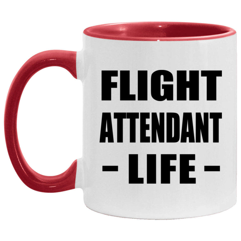Flight Attendant Life - 11oz Accent Mug Red