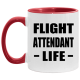 Flight Attendant Life - 11oz Accent Mug Red