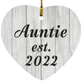 Auntie Established Est. 2022 - Heart Ornament F