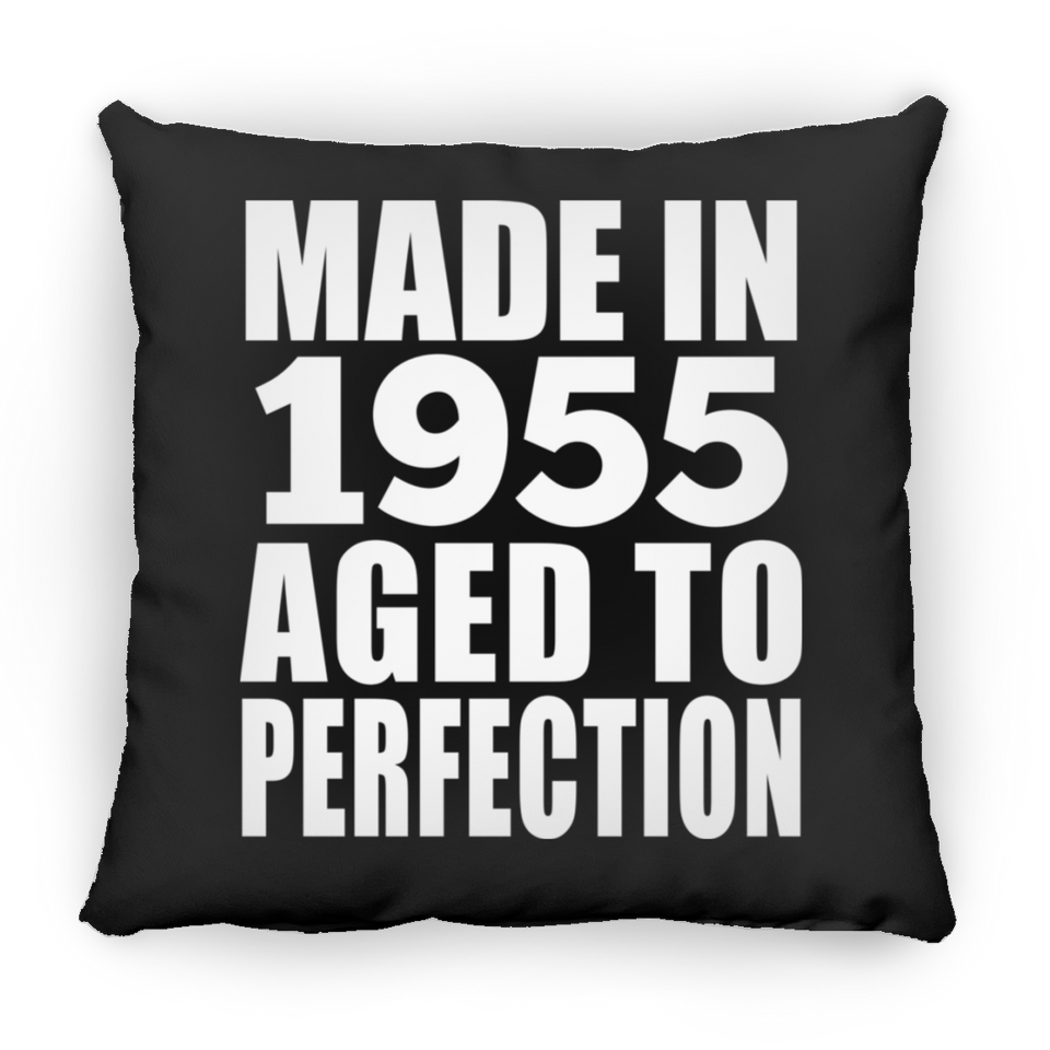 69th Birthday Made In 1955 Aged to Perfection - Throw Pillow Black