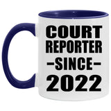 Court Reporter Since 2022 - 11oz Accent Mug Purple