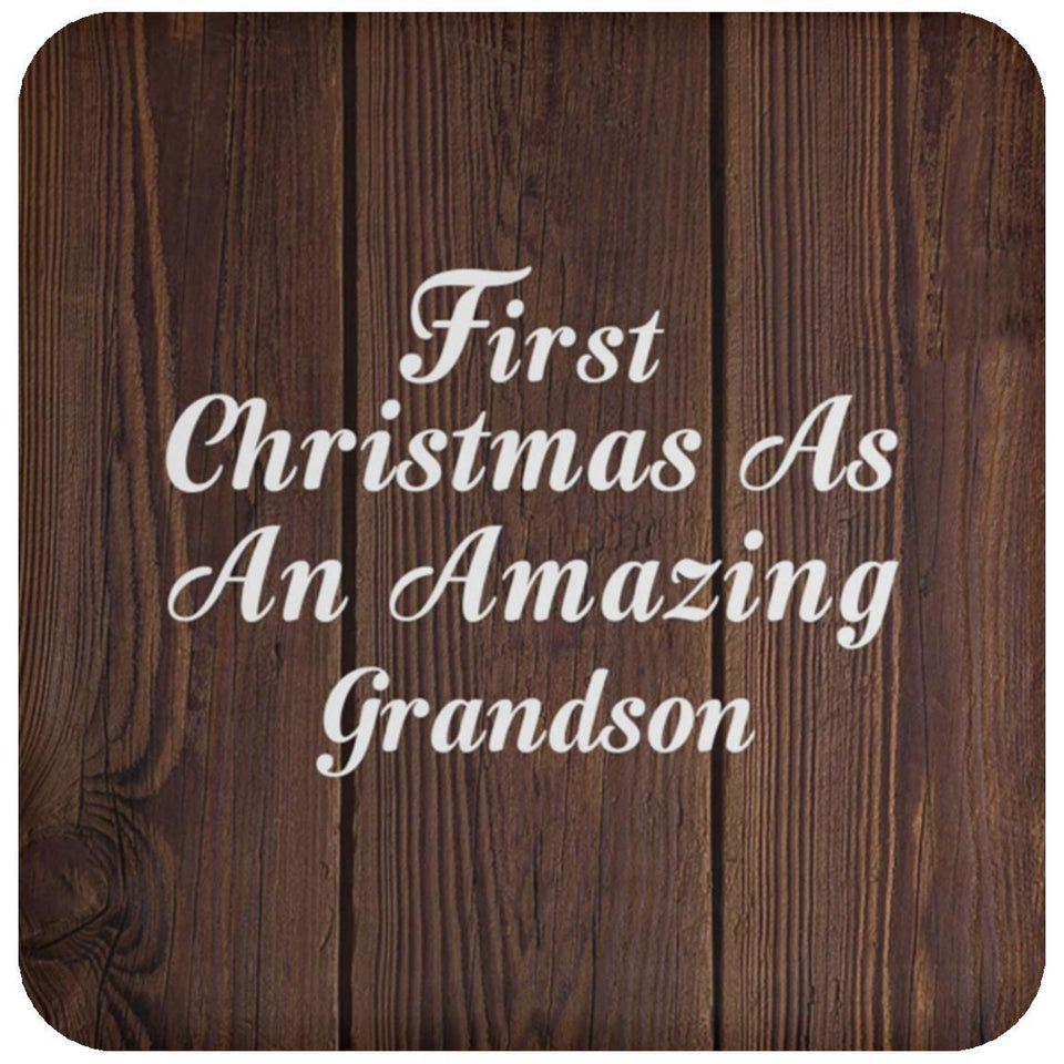First Christmas As An Amazing Grandson - Drink Coaster D