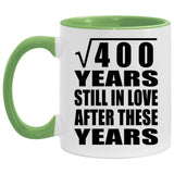 20th Anniversary Square Root of 400 Years Still In Love - 11oz Accent Mug Green