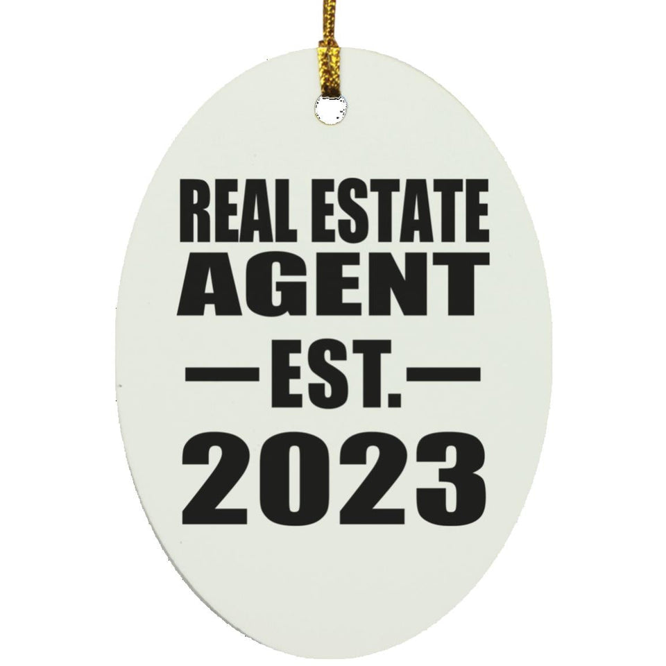 Real Estate Agent Established EST. 2023 - Oval Ornament