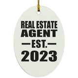 Real Estate Agent Established EST. 2023 - Oval Ornament