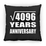 64th Anniversary Square Root of 4096 Years Anniversary - Throw Pillow Black