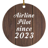 Airline Pilot Since 2023 - Circle Ornament D